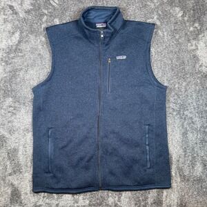 Patagonia Better Sweater Vest Mens Large Blue Full Zip Fleece 25882